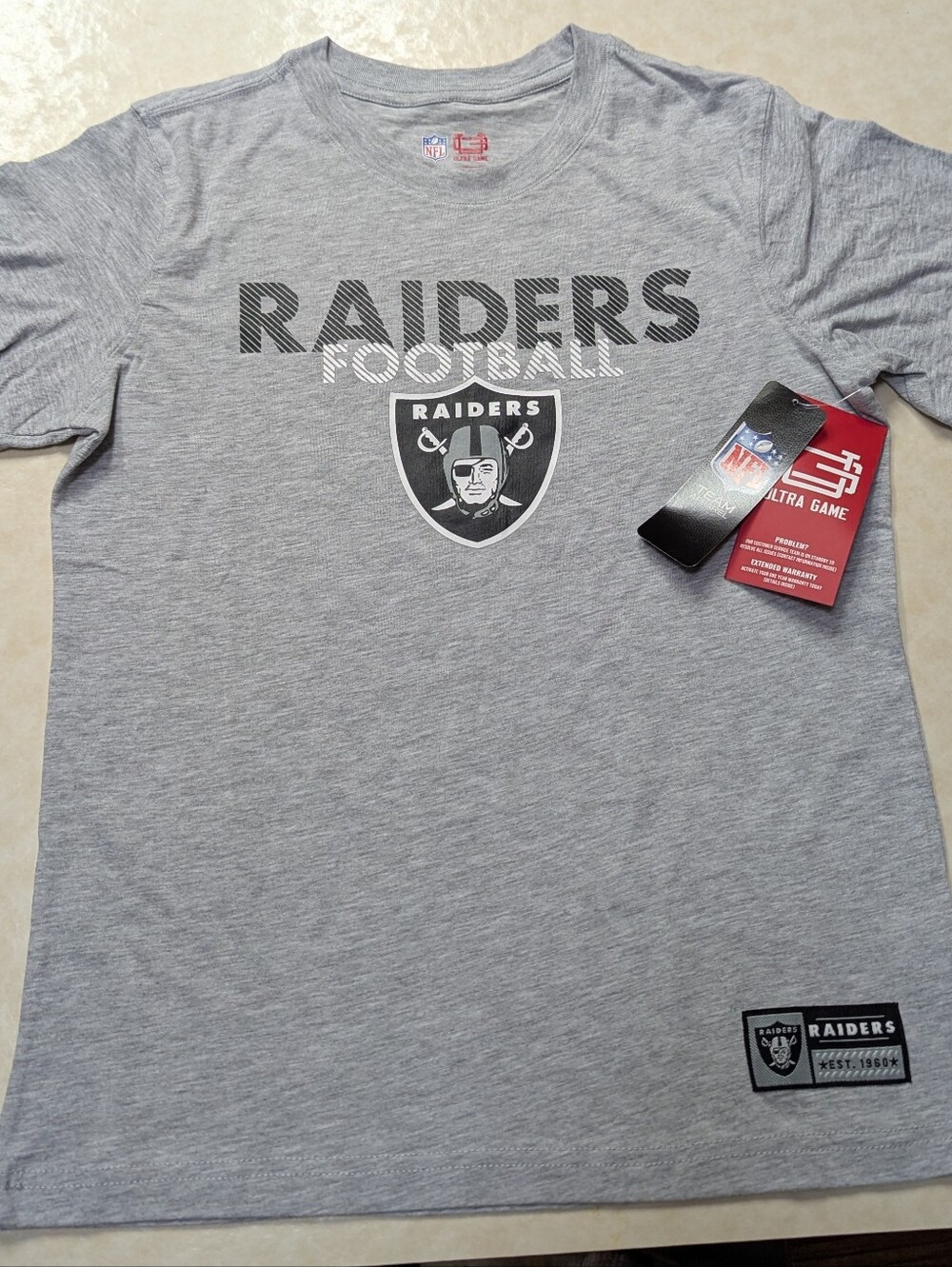 Las Vegas Raiders Football Youth NFL Team Apparel Short Sleeve T Shirt NEW 14-16
